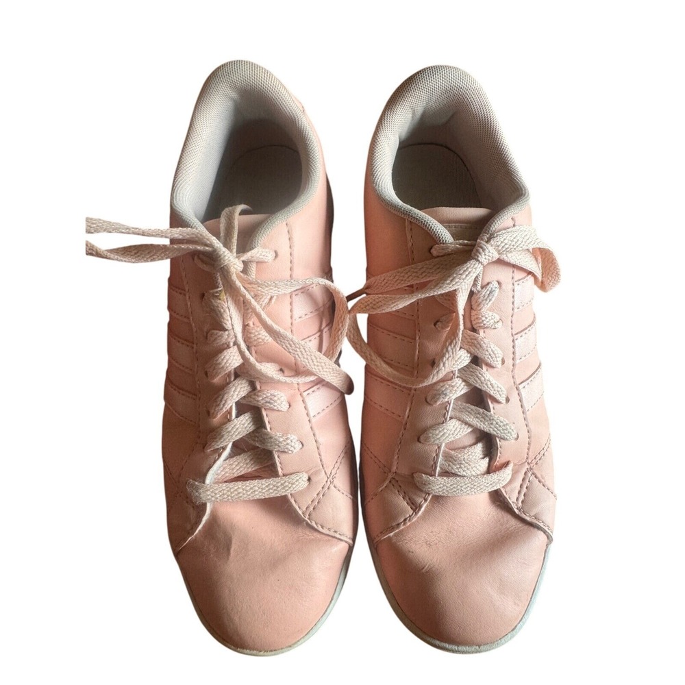 Adidas Advantage Pink Laces‎ Synthetic Leather Low Top Sneakers Womens 7.5